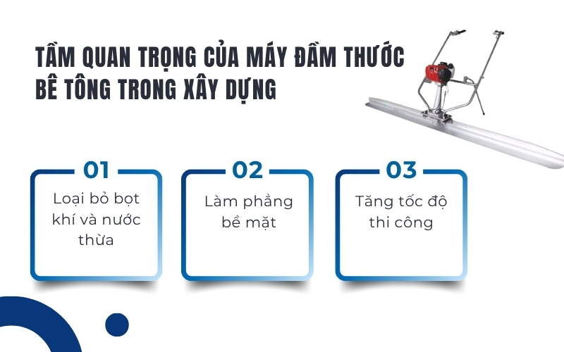 Tầm quan trọng của máy đầm thước bê tông trong xây dựng