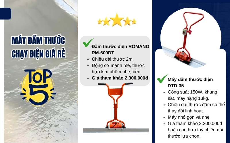 Top 5 máy đầm thước chạy điện giá rẻ