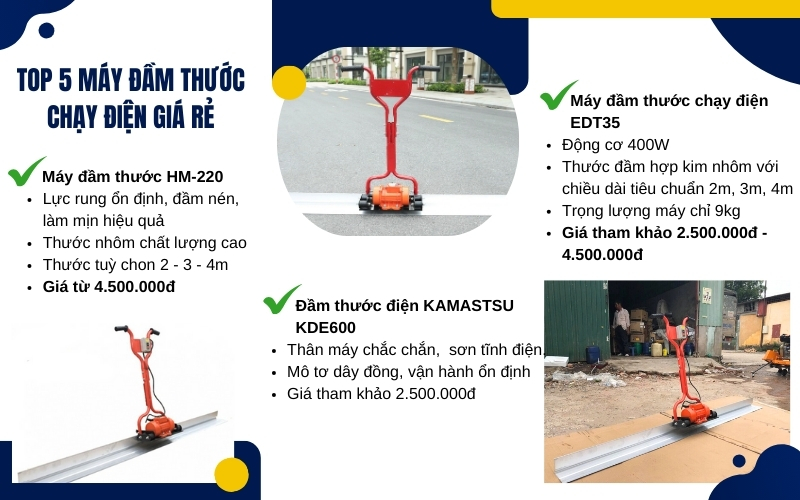 Top 5 máy đầm thước chạy điện giá rẻ