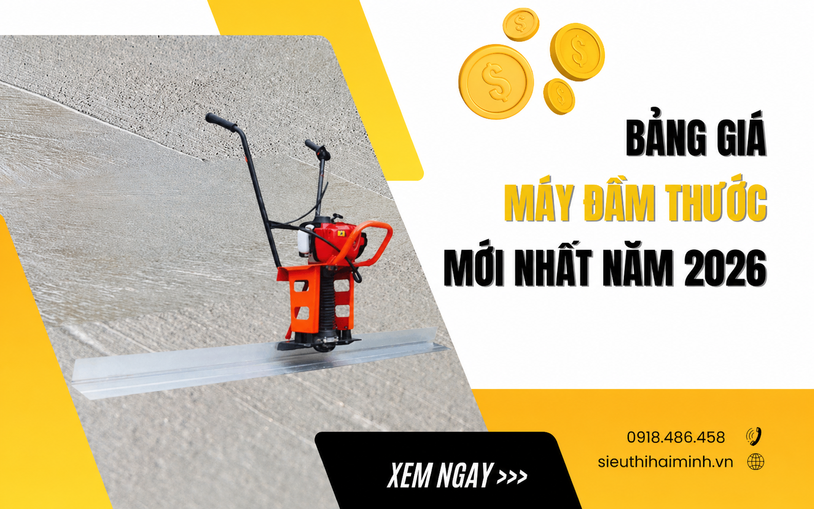 Bảng giá máy đầm thước mới nhất năm 2026