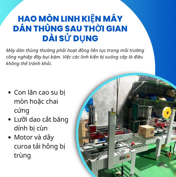 Vì sao máy dán thùng carton thường gặp lỗi vặt?