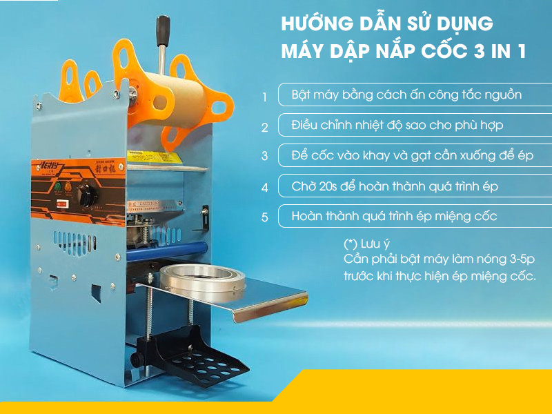 HƯỚNG DẪN SỬ DỤNG MÁY DẬP NẮP CỐC 3 IN 1