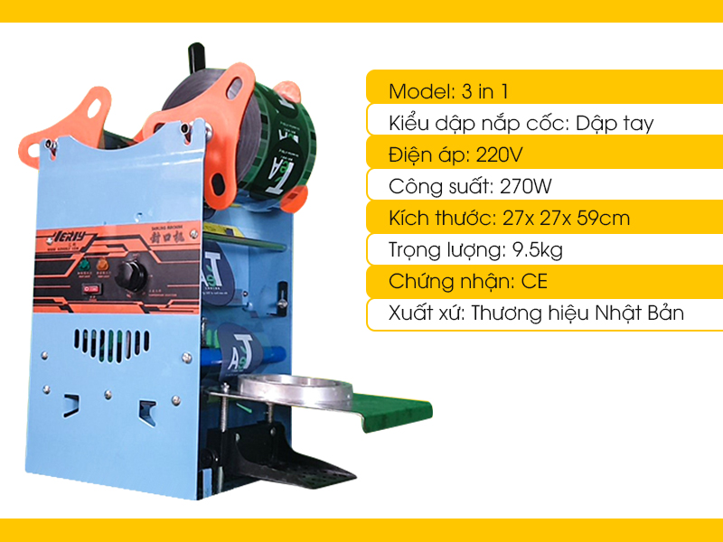 Máy dập miệng cốc 3 in 1