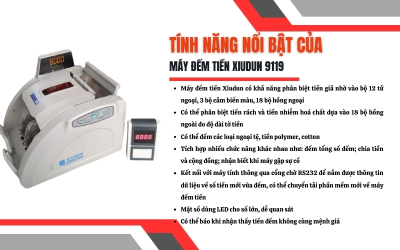 Ưu điểm của máy đếm tiền XIUDUN 9119