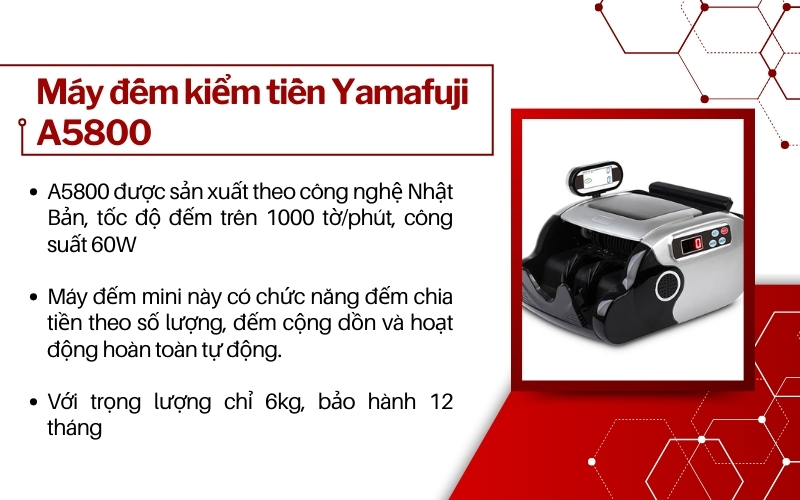 Máy đếm kiểm tiền Yamafuji A5800 chỉ từ 2 triệu