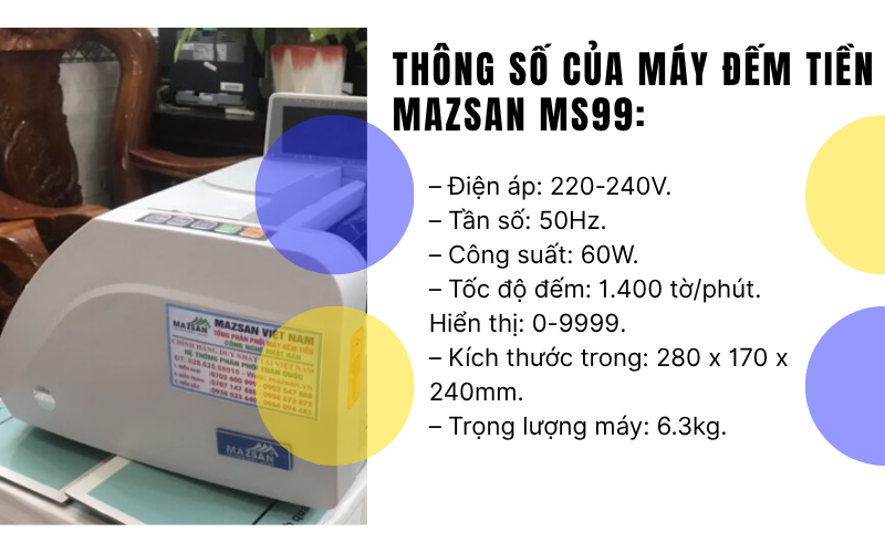 Máy đếm tiền Mazsan MS99