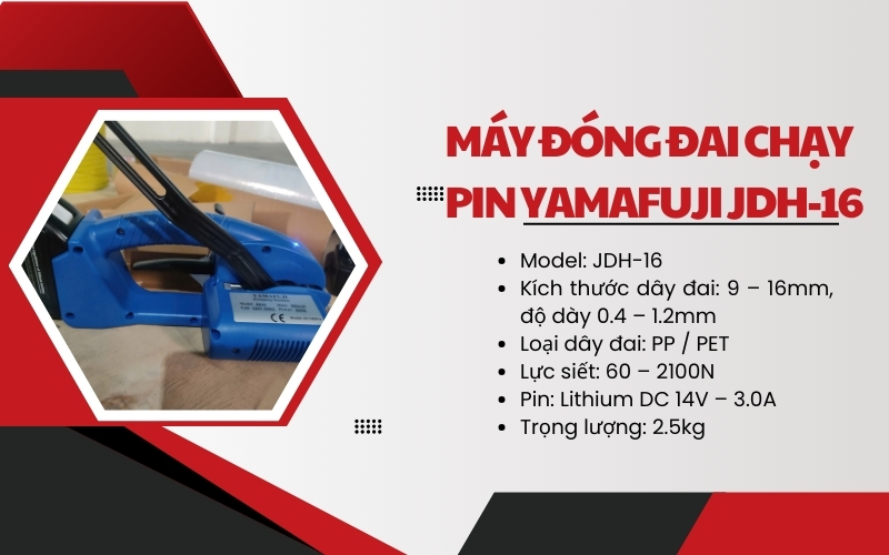 Máy siết đai chạy pin Yamafuji JDH-16
