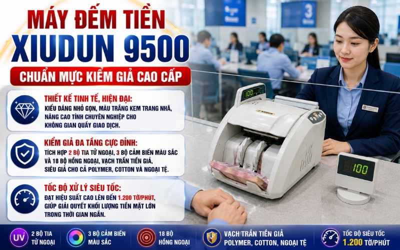 Máy đếm tiền Xiudun 9500