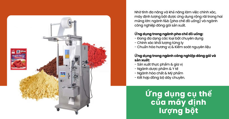 Ứng dụng cụ thể của máy định lượng bột