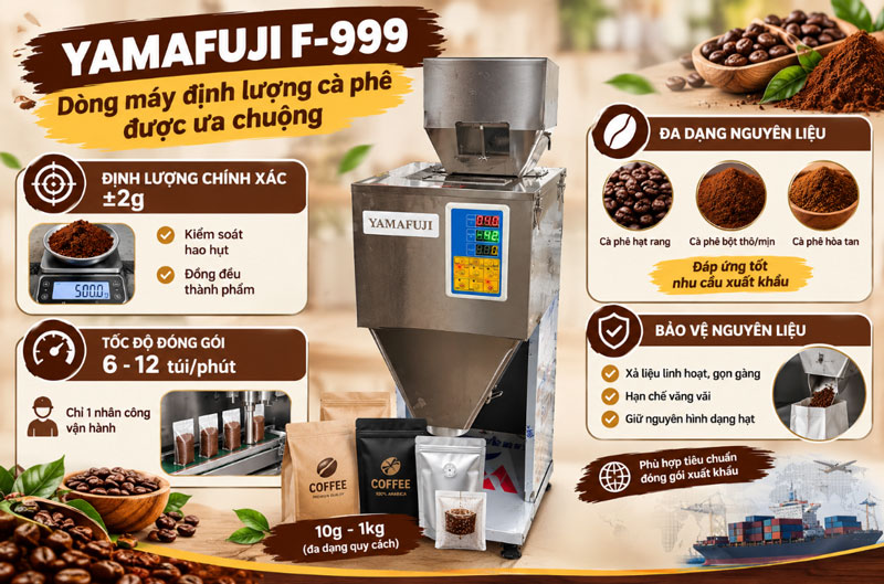 Yamafuji F-999 - Dòng máy định lượng cà phê được ưa chuộng 