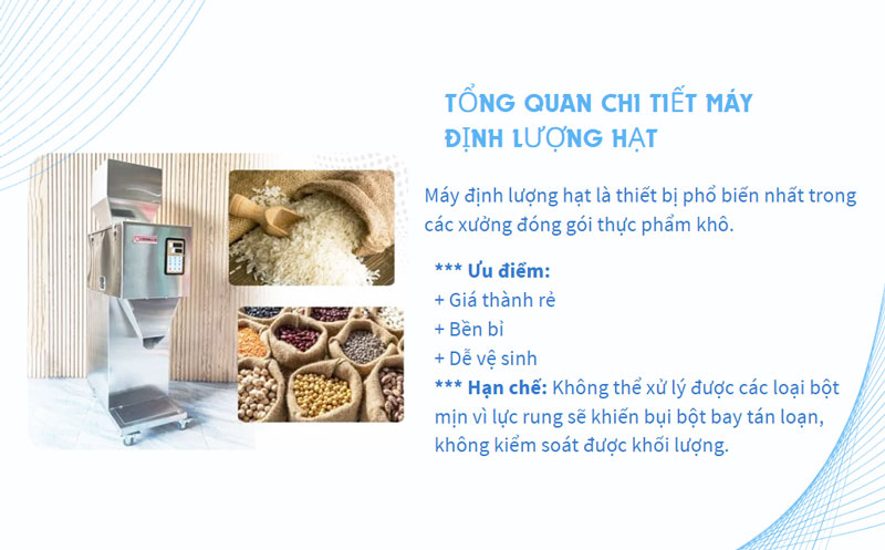 Nên mua máy định lượng bột hay hạt?