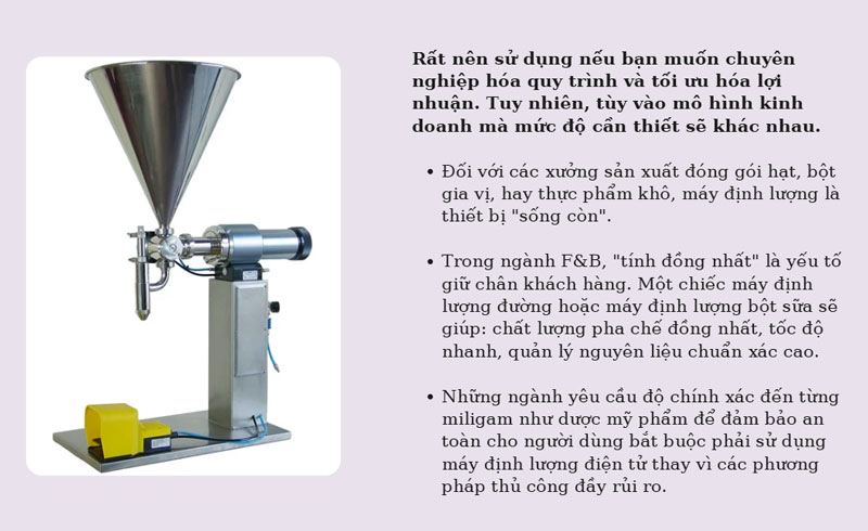 Có nên sử dụng máy định lượng không?