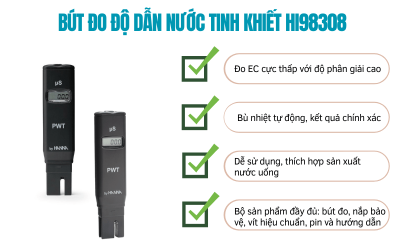 Bút đo độ dẫn nước tinh khiết HI98308