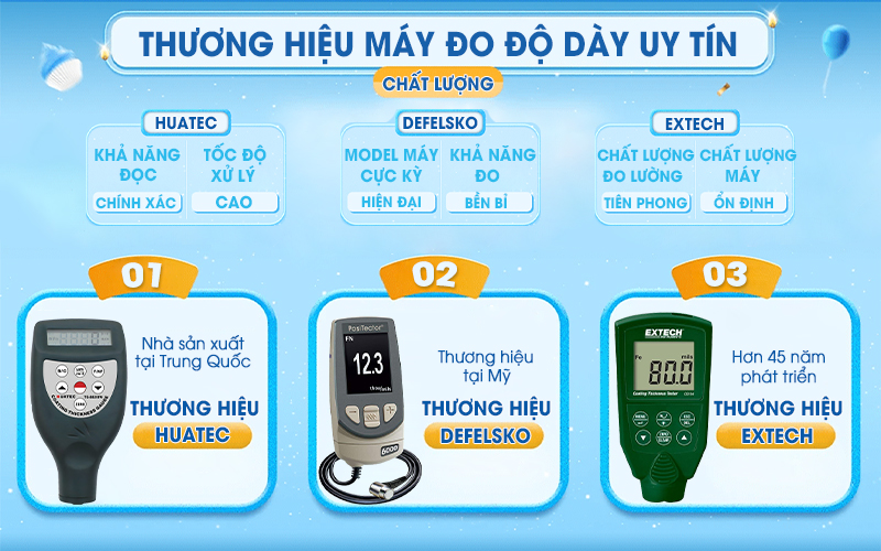 Thương hiệu máy đo độ dày uy tín
