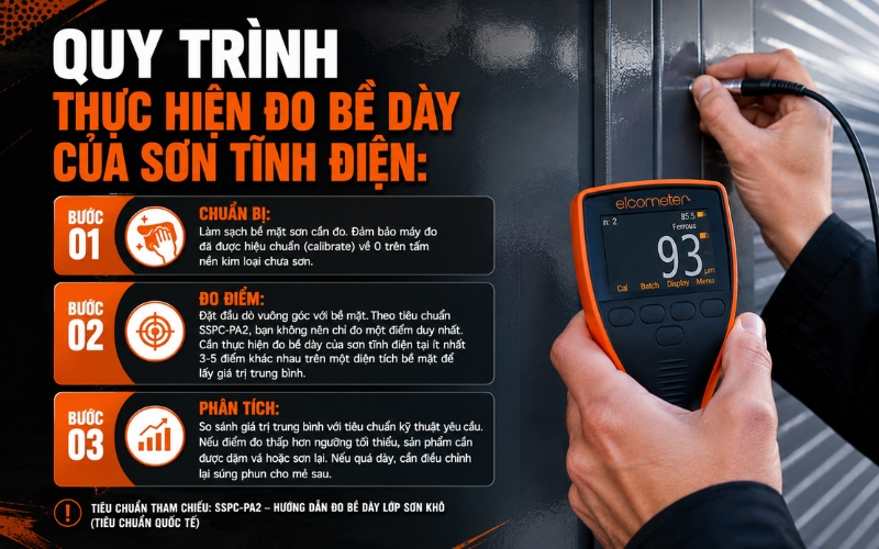 Cách đo bề dày của sơn tĩnh điện