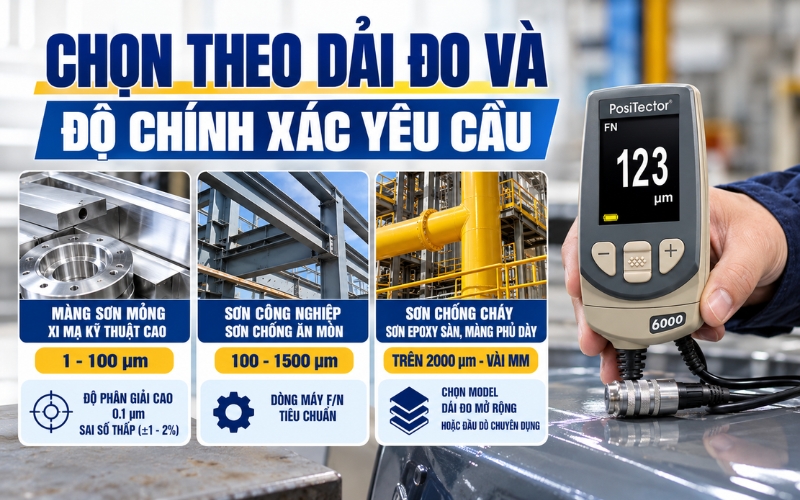 Chọn theo dải đo và độ chính xác yêu cầu