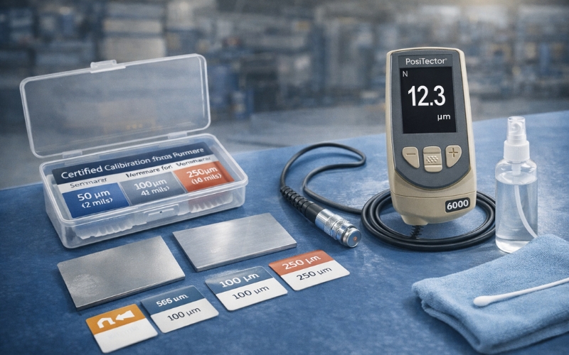 Chuẩn bị trước khi hiệu chuẩn máy đo bề dày sơn