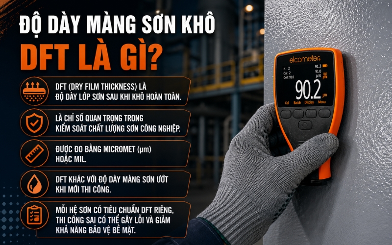 Độ dày màng sơn khô DFT là gì?