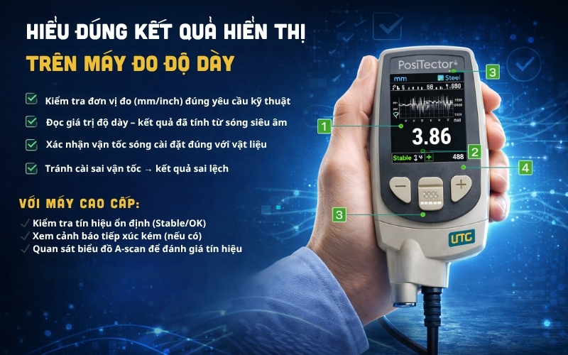 Hiểu đúng kết quả hiển thị trên máy đo độ dày