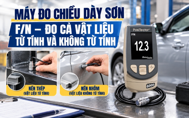Máy đo chiều dày sơn F/N – đo cả vật liệu từ tính và không từ tính