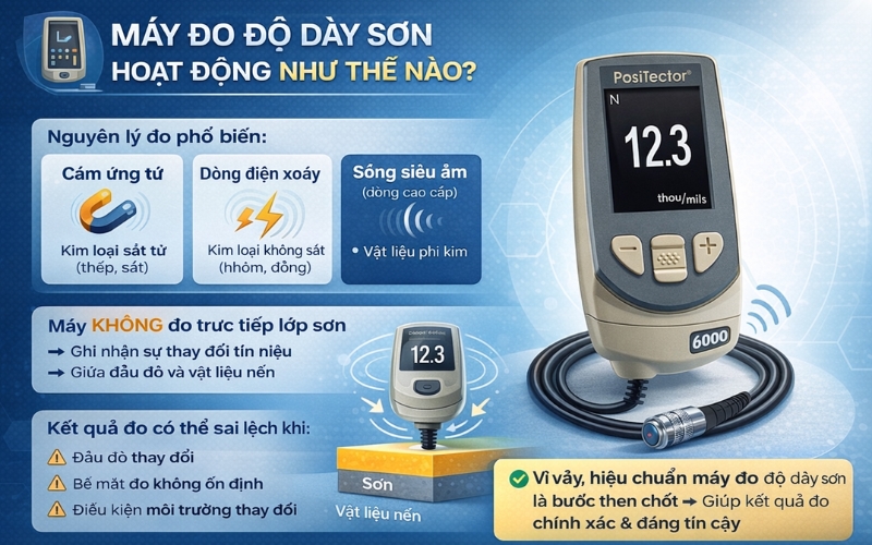 Máy đo độ dày sơn hoạt động như thế nào?