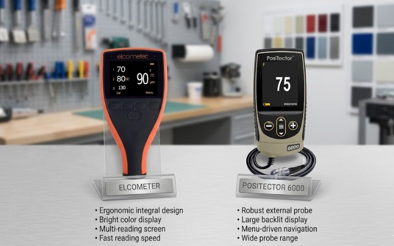 So sánh máy đo độ dày sơn elcometer và positector 6000