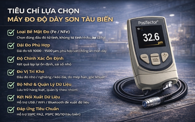 Tiêu chí lựa chọn máy đo độ dày sơn tàu biển