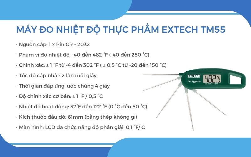 Máy đo nhiệt độ thực phẩm Extech TM55