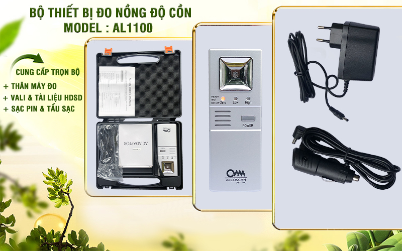 Trọn bộ Máy đo nồng độ cồn Sentech AL1100