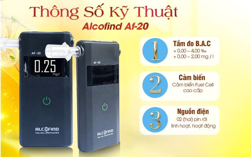 thông số kĩ thuật Alcofind Af-20