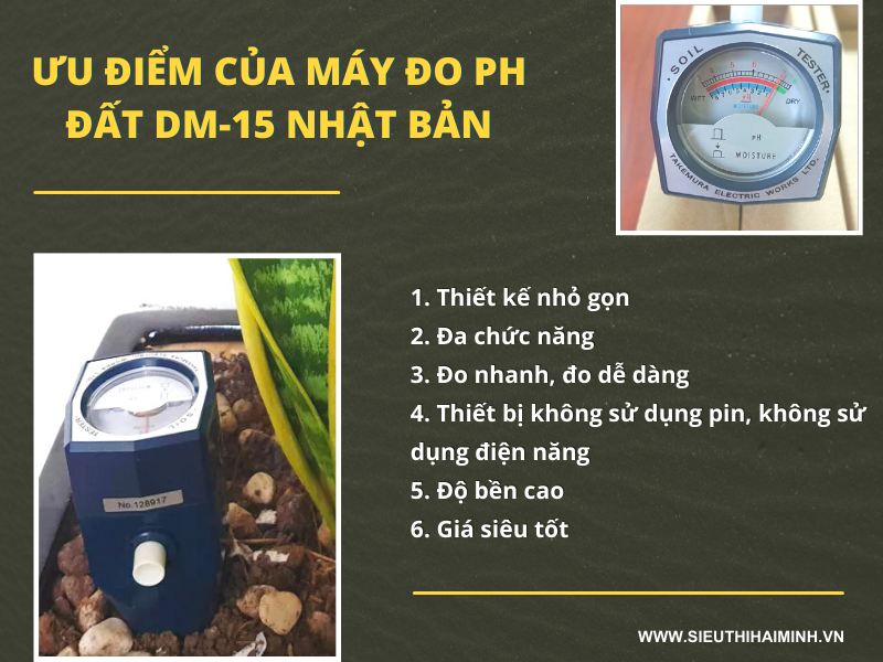 Máy đo pH đất và độ ẩm DM-15