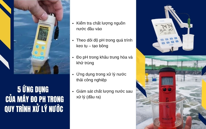 5 ứng dụng của máy đo pH trong quy trình xử lý nước