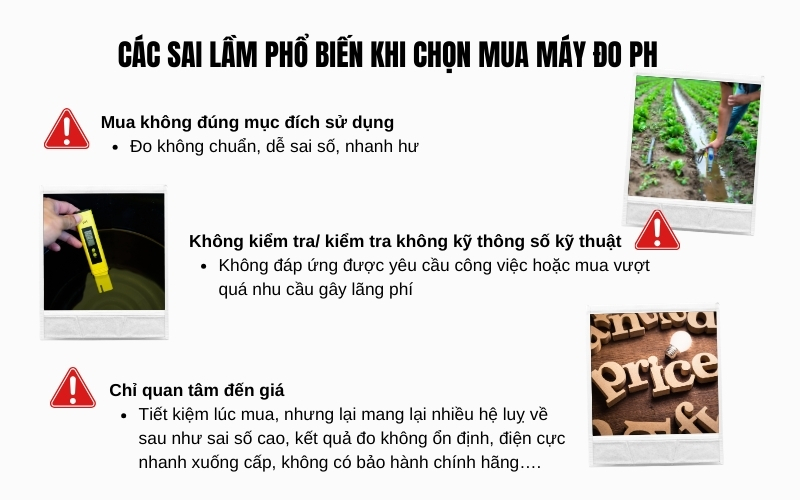 Các sai lầm phổ biến khi chọn mua máy đo pH