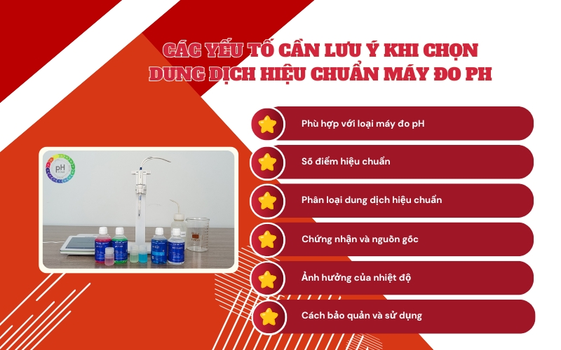 Các yếu tố cần lưu ý khi chọn dung dịch hiệu chuẩn máy đo pH