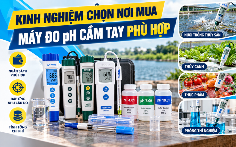 Kinh nghiệm chọn nơi mua máy đo pH cầm tay phù hợp