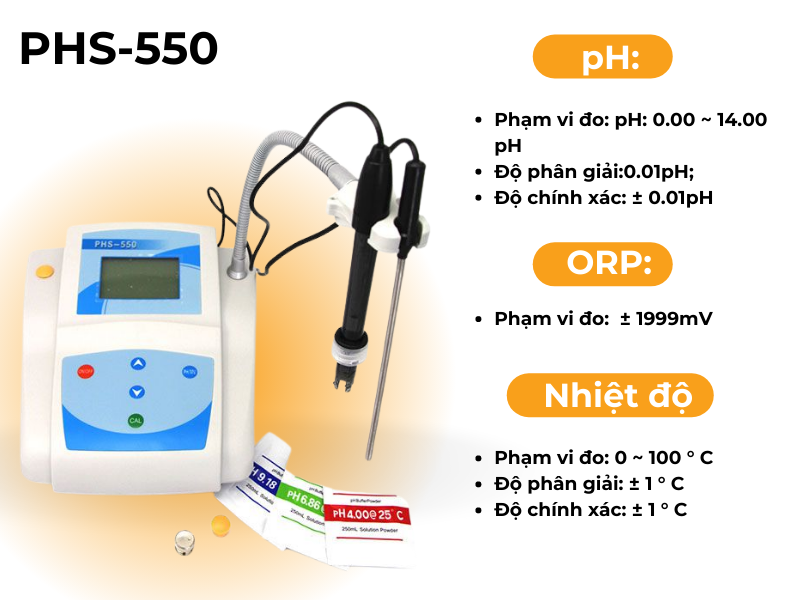  Máy đo pH/ORP/Nhiệt độ PHS-550