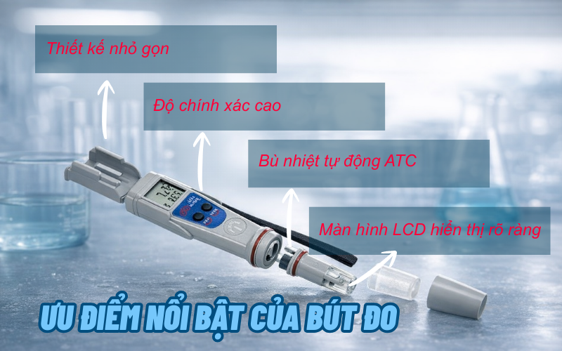 Bút đo pH/ ORP/ Temp bỏ túi Adwa AD14