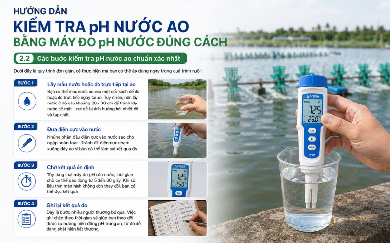 Các bước kiểm tra pH nước ao chuẩn xác nhất