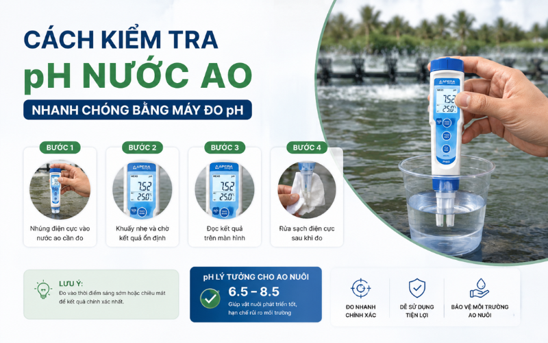 Cách Kiểm Tra Ph Nước Ao Nhanh Chóng Bằng Máy Đo Ph Nước 