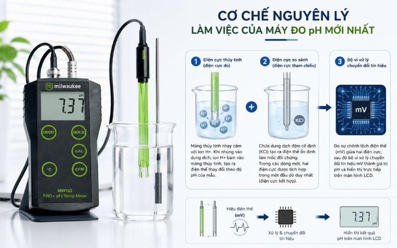 Cơ chế làm việc của máy đo ph mới nhất là gì?