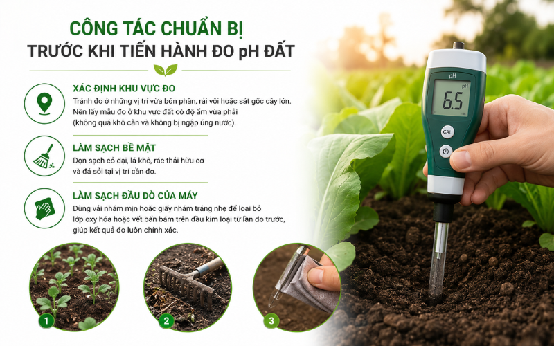 Công tác chuẩn bị trước khi tiến hành đo pH đất