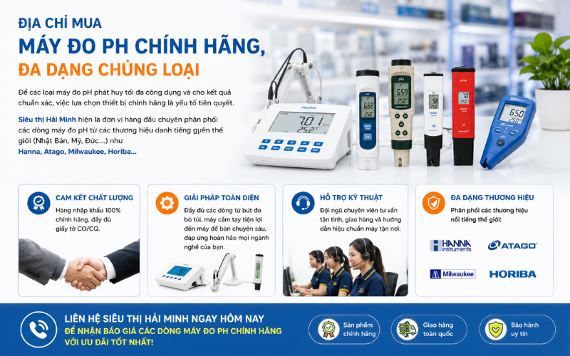 Địa chỉ mua máy đo pH chính hãng, đa dạng chủng loại