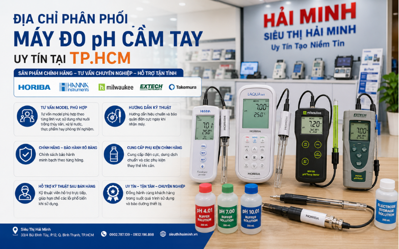 Địa chỉ phân phối máy đo pH cầm tay uy tín tại TP.HCM