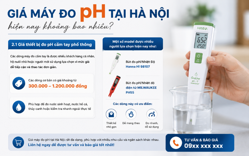 Giá thiết bị đo pH cầm tay phổ thông