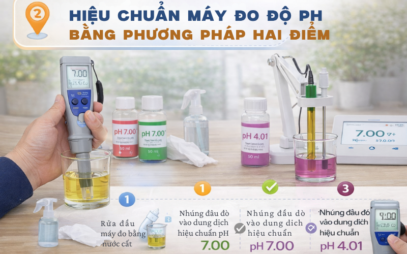 Hiệu chuẩn máy đo độ pH bằng phương pháp hai điểm