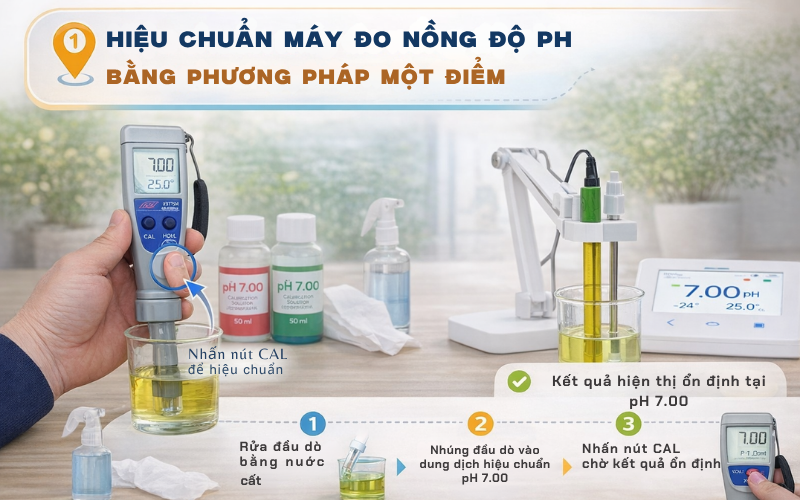 Hiệu chuẩn máy đo nồng độ pH bằng phương pháp một điểm