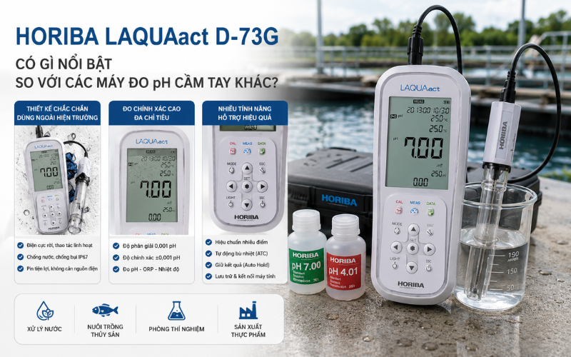 Horiba LAQUAact D-73G có gì nổi bật so với các máy đo pH cầm tay khác
