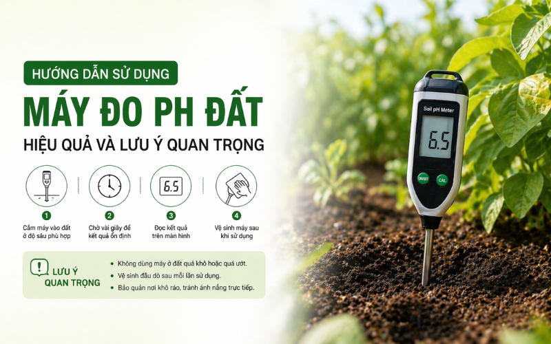 Hướng dẫn sử dụng máy đo ph đất hiệu quả và lưu ý quan trọng