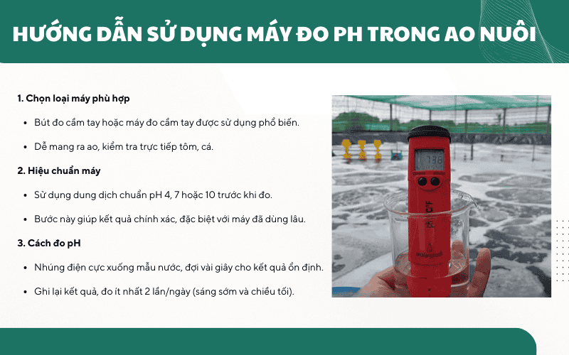 2. Hướng dẫn sử dụng máy đo pH trong ao nuôi