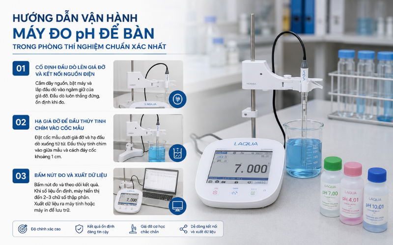 Hướng dẫn vận hành máy đo ph để bàn trong phòng thí nghiệm chuẩn xác nhất
